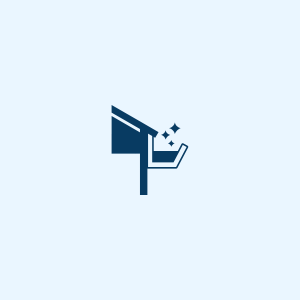 A minimalistic logo of a mailbox with an envelope inside and sparkles near the top.