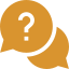 A simple cartoon illustration of a brown question mark.