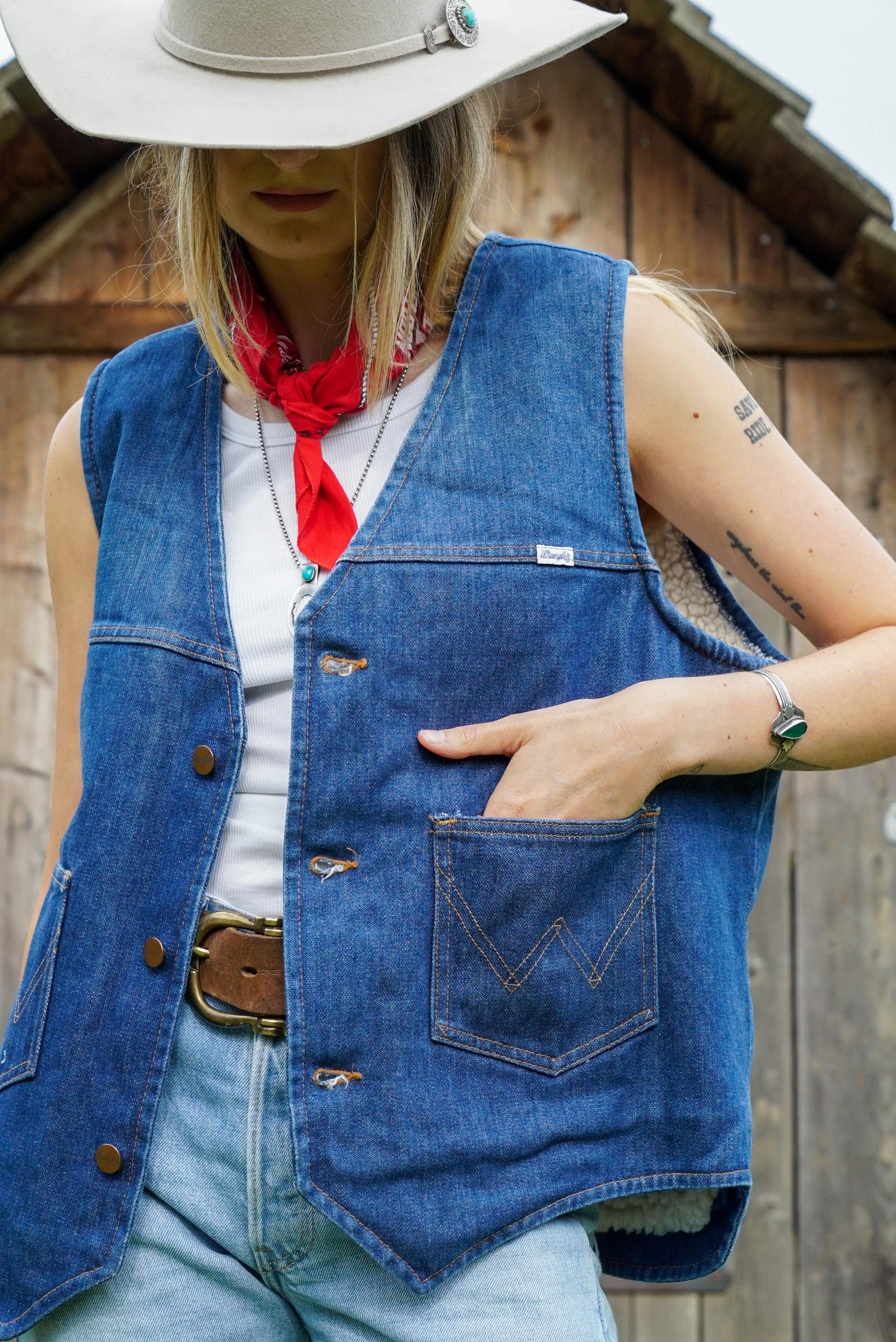 60s/70s vintage Wrangler sherpa vest