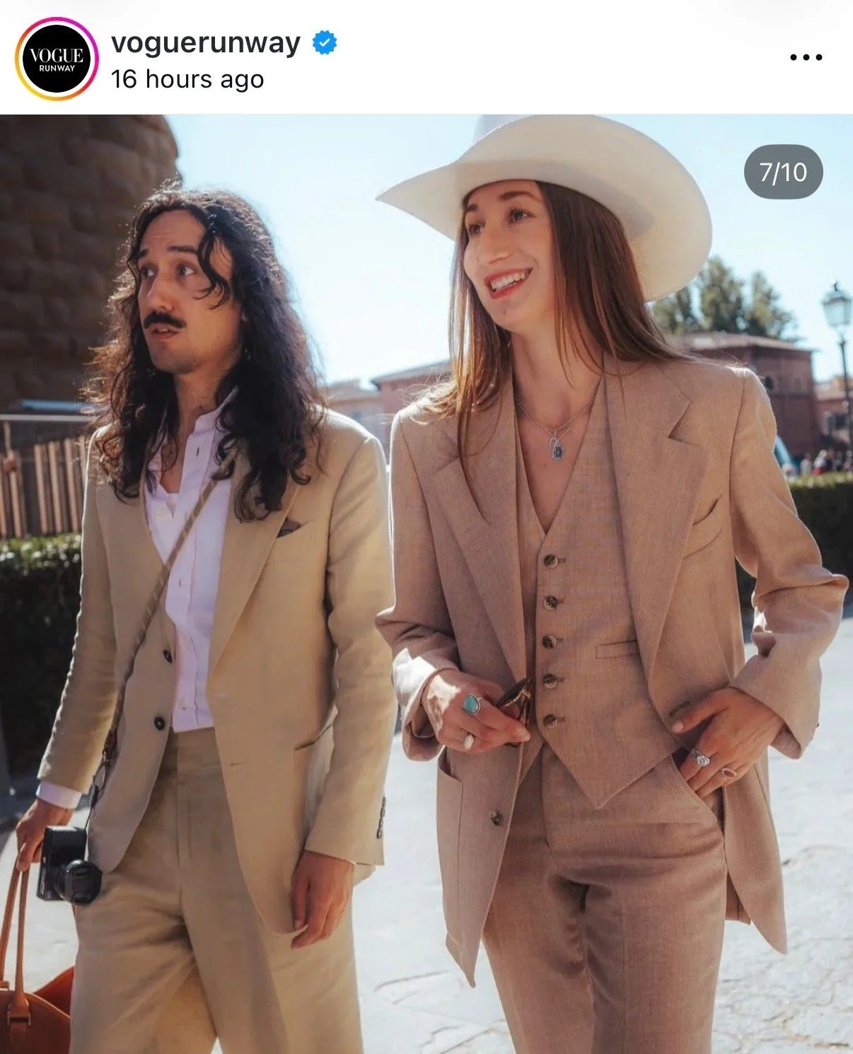 You&rsquo;ll be walking with your mate @galihrichardson and the next thing you know, you&rsquo;re in @voguerunway 💅 

@pittiuomo_official