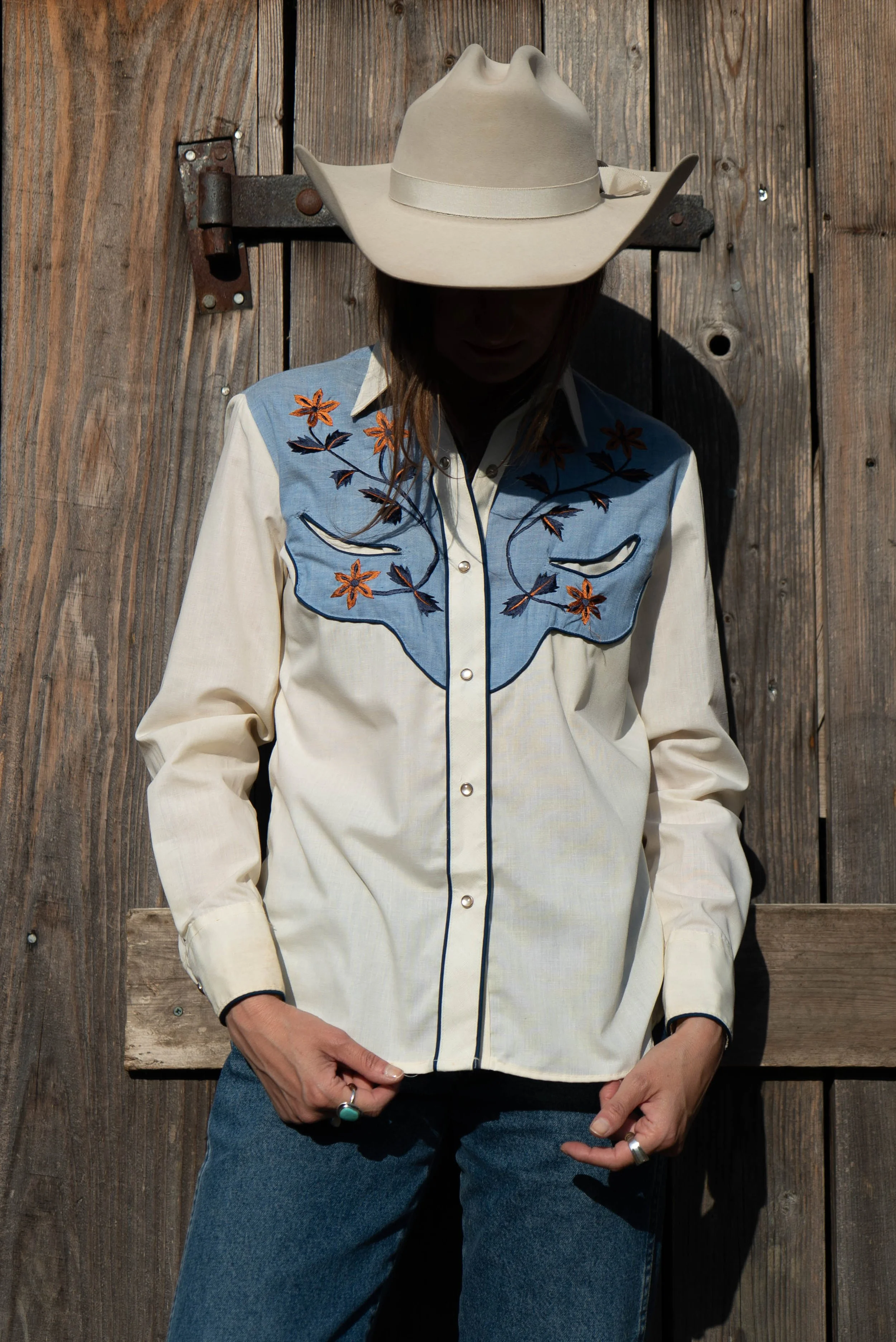 70s vintage embroidered western shirt Karman