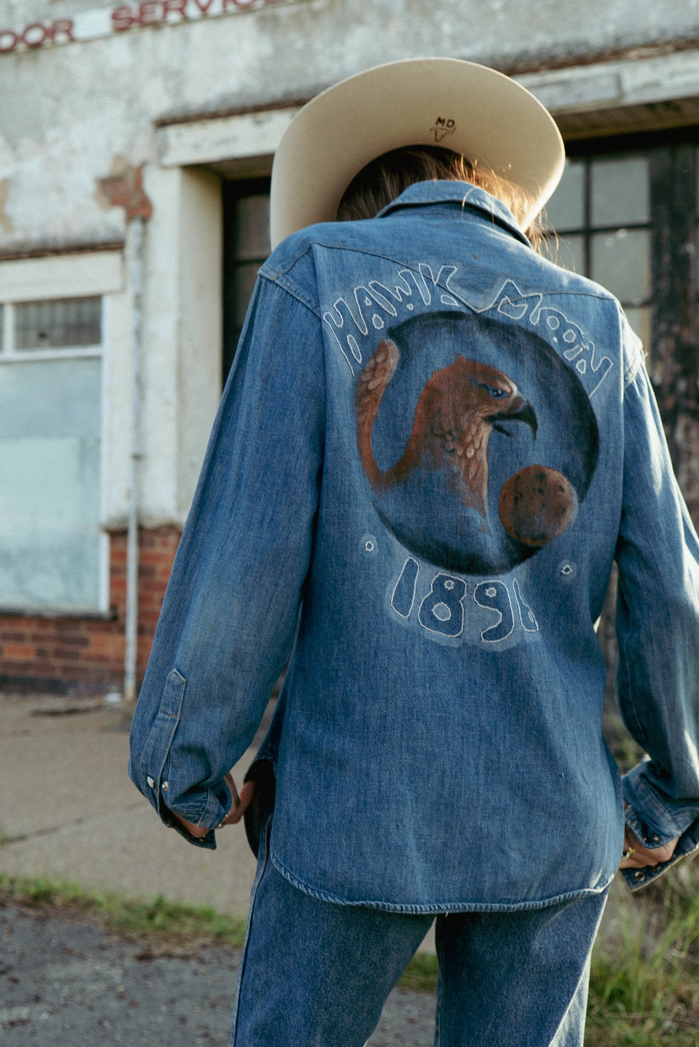 70s vintage Wrangler embroidered denim shirt
