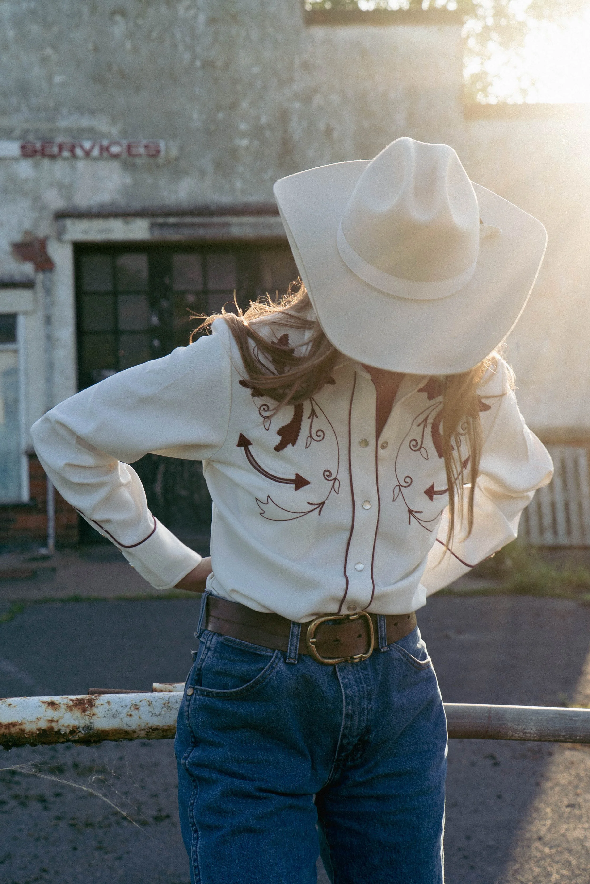 60s vintage embroidered H Bar C western shirt