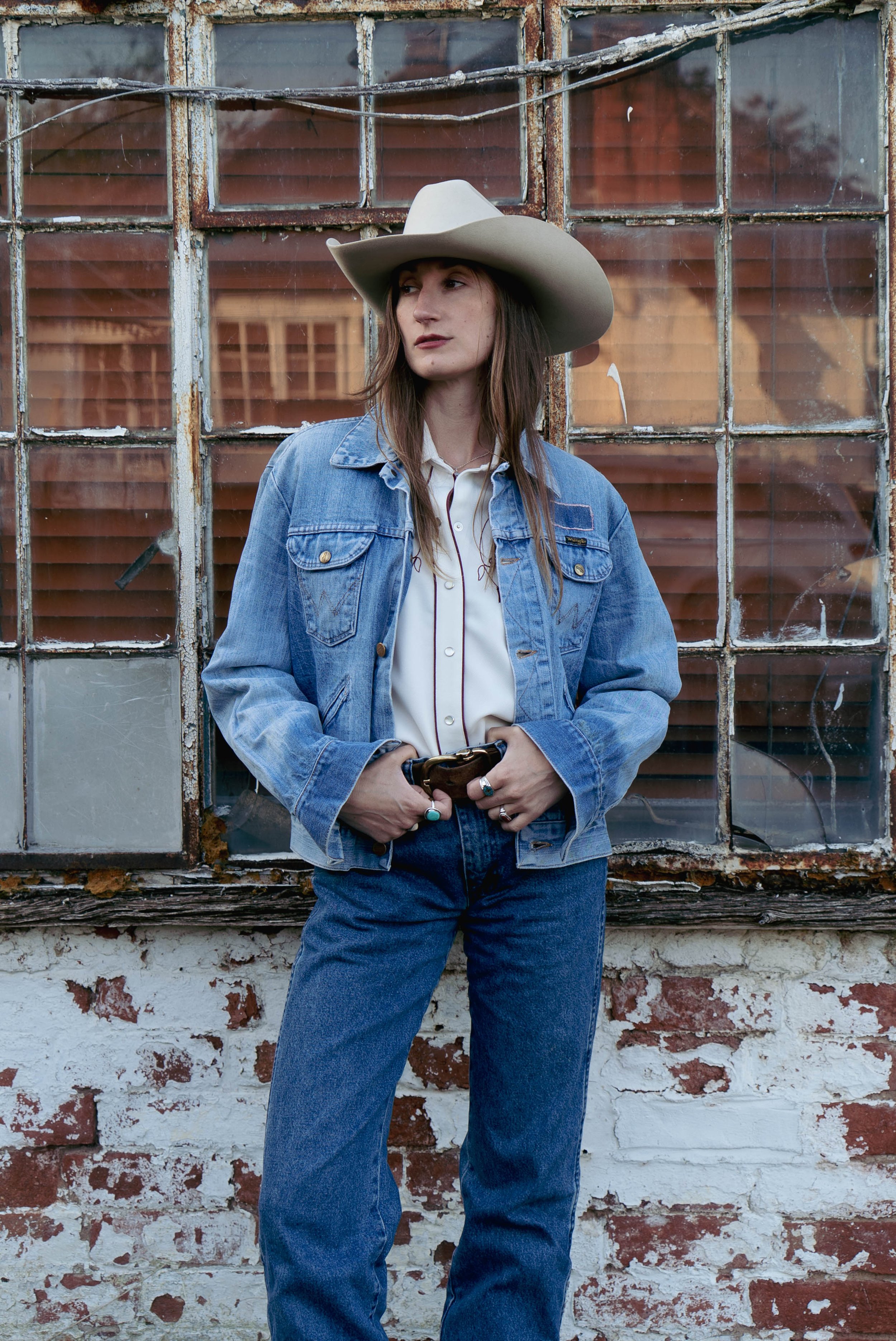 80s vintage light wash Wrangler denim jacket