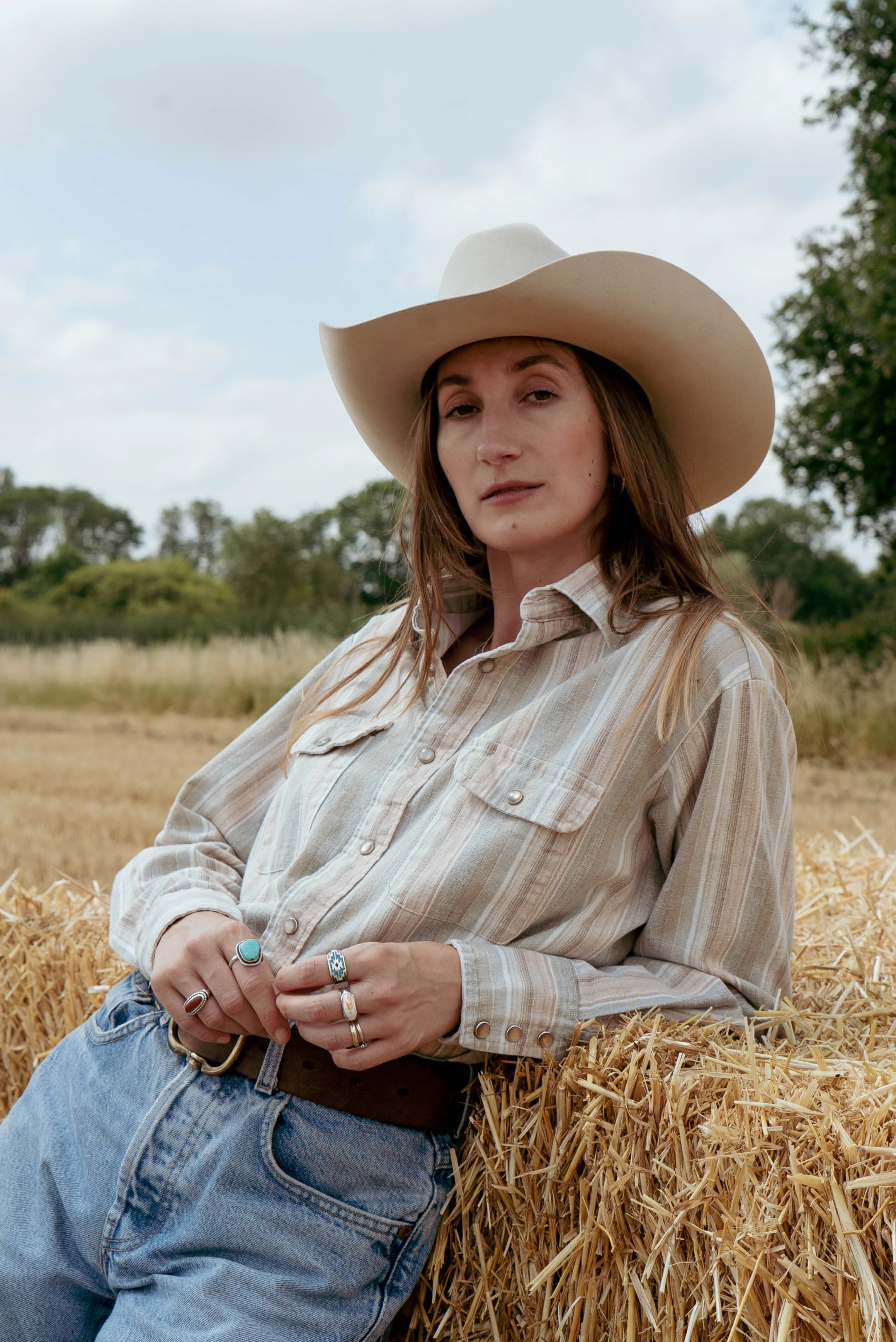 70s vintage cotton H Bar C California Ranchwear striped shirt M