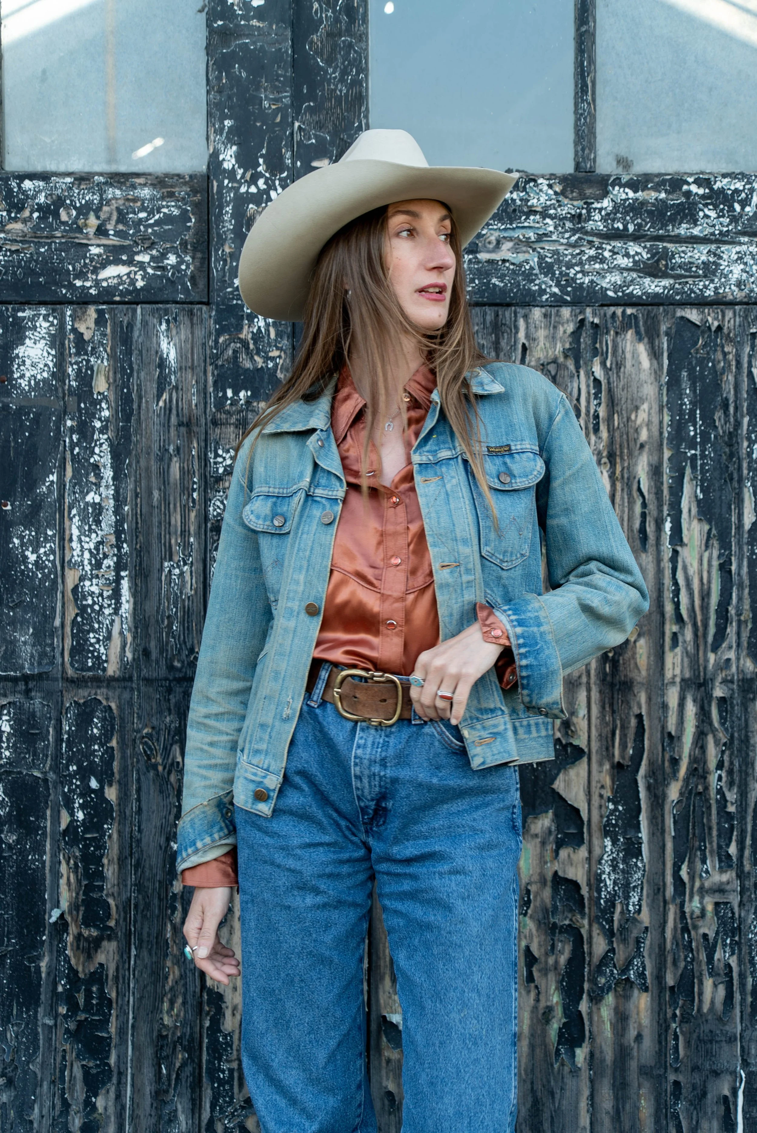 70s vintage trashed Wrangler jacket