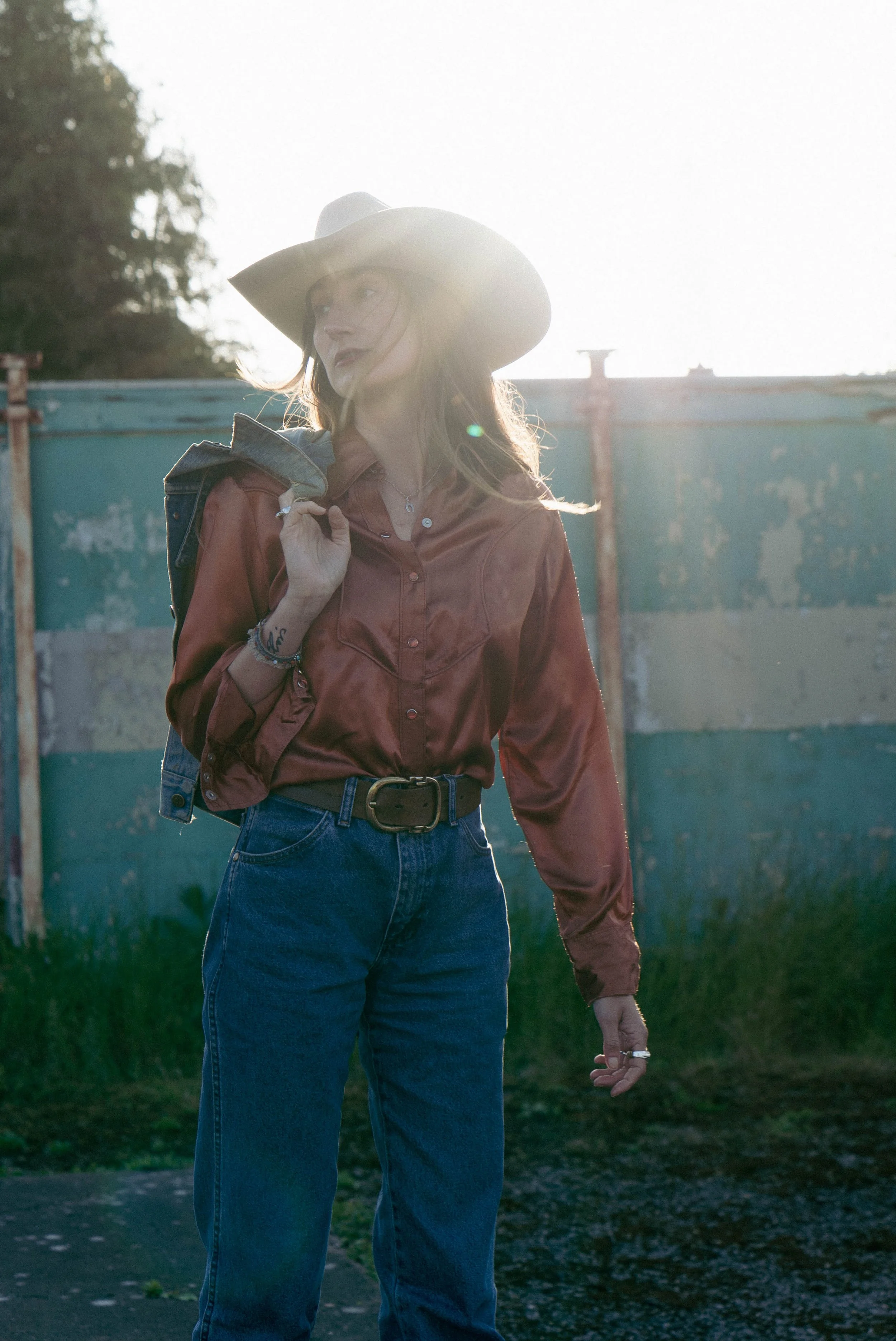 70s vintage Wrangler western satin shirt