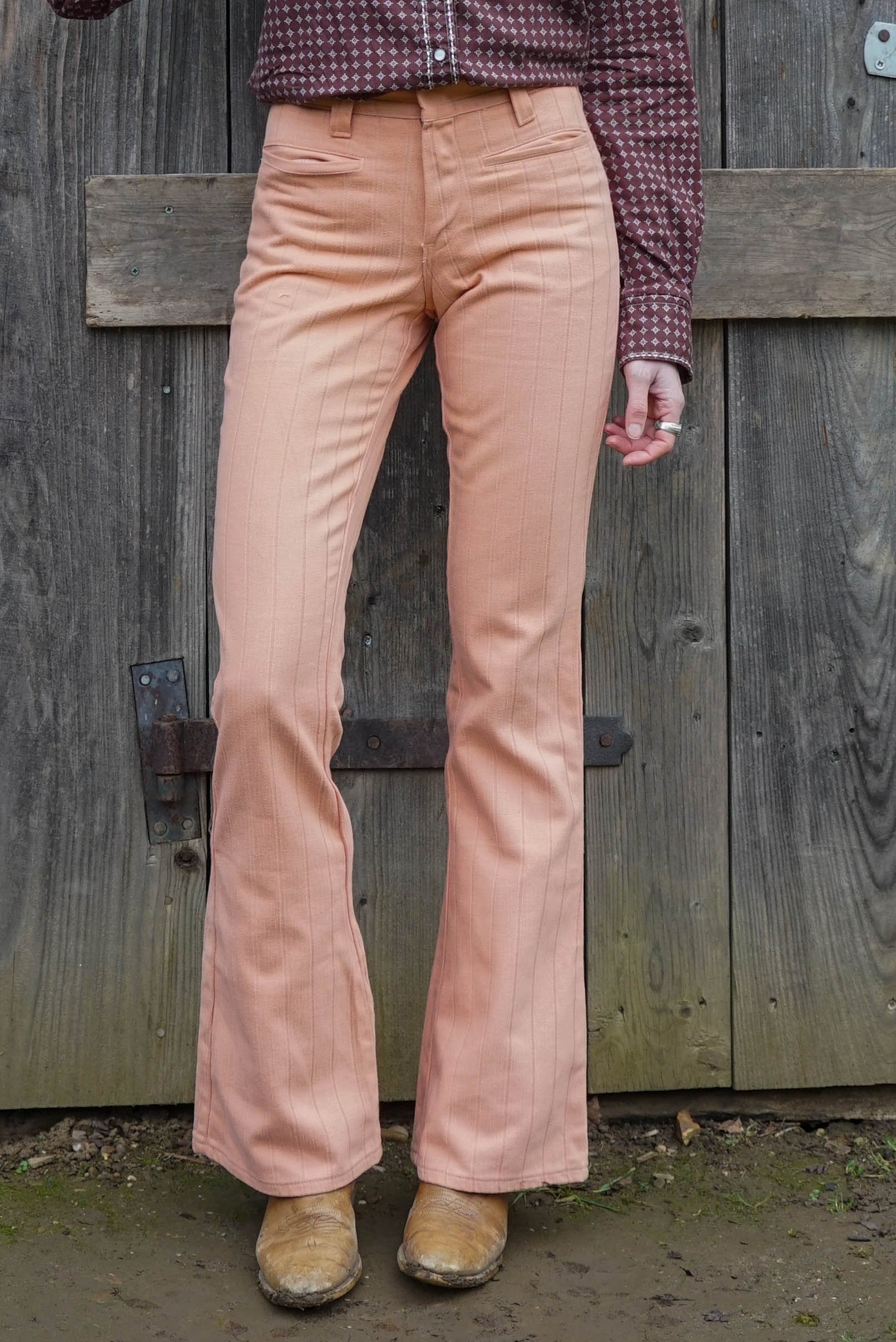 70s vintage peach Wrangler flares