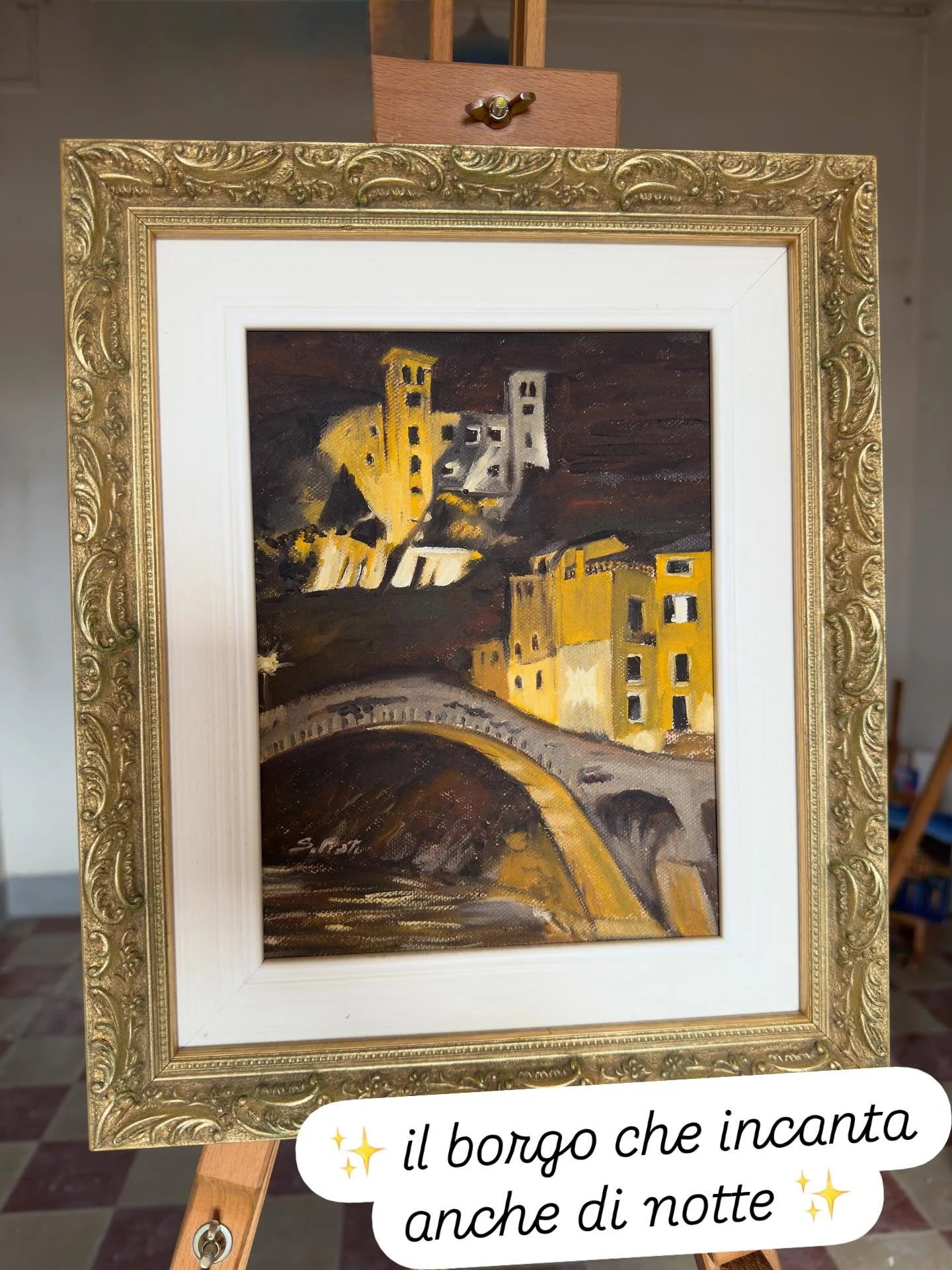 💫 Dolceacqua ha da sempre incantato chi riesce a guardare oltre il giorno. Con questa tela, ho cercato il suo respiro notturno, tra silenzi e riflessi 💫 

🎨 Dolceacqua has always enchanted those who can look beyond the day. With this canvas, I sou