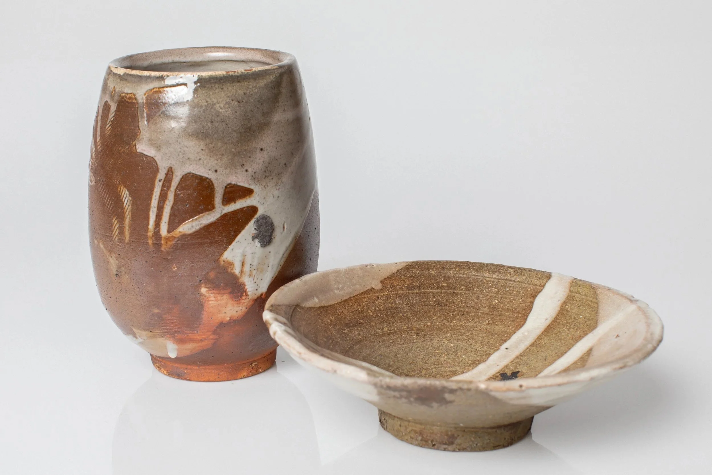 Shino Vase & plate