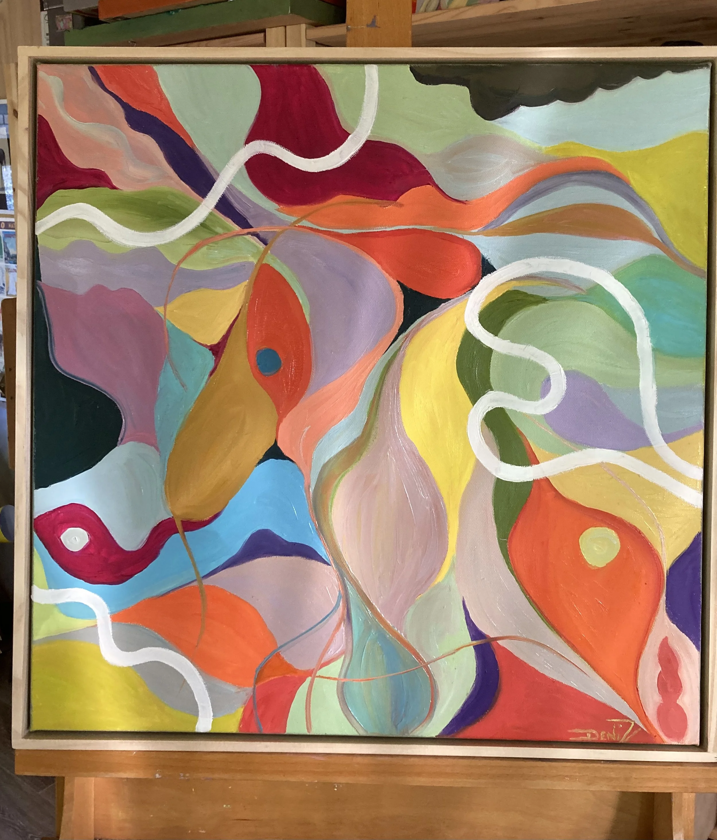 Hello Summer 500mm x500mm Oil onCanvas.