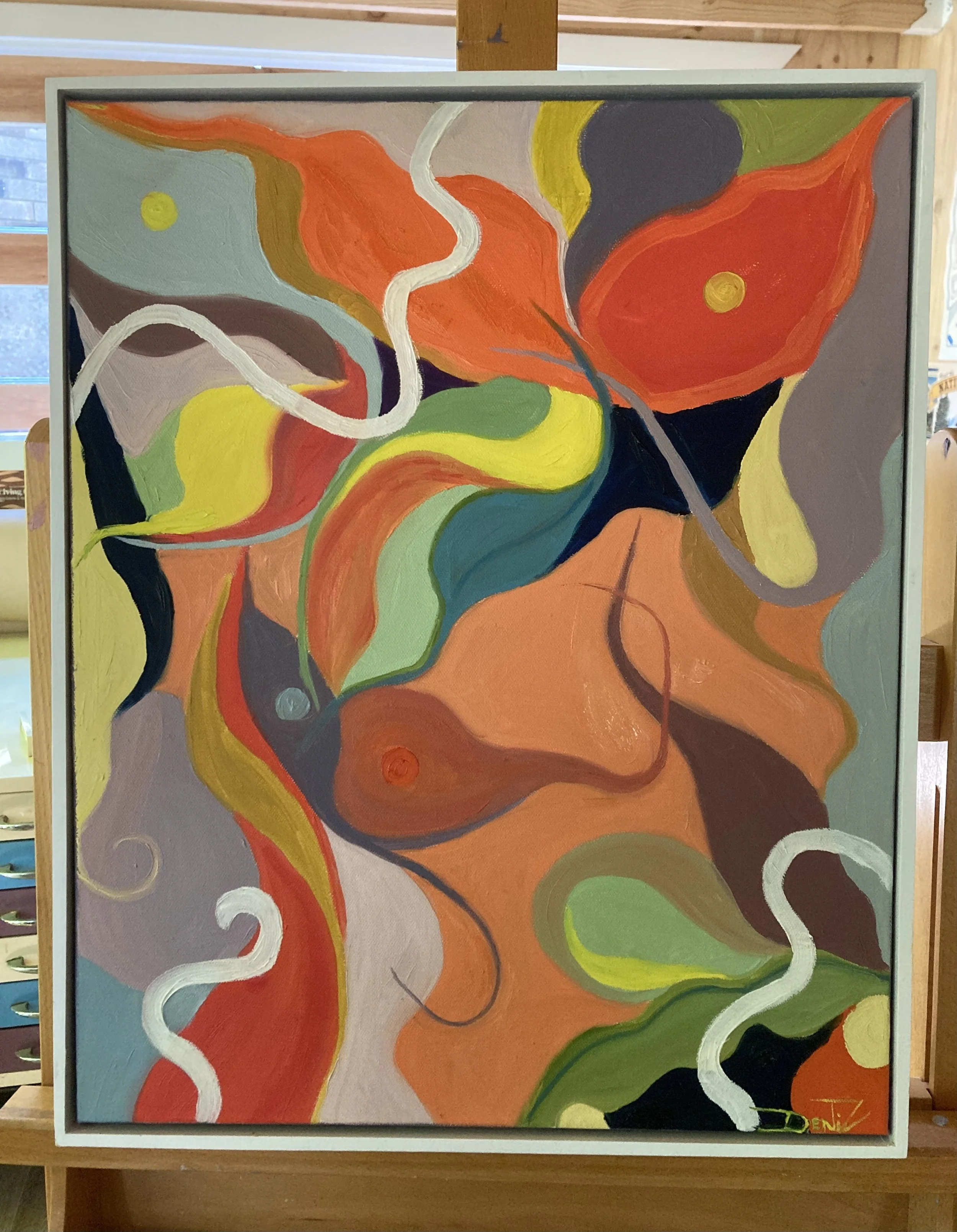 Columbine.  500mm x 400mm Oil on Canvas