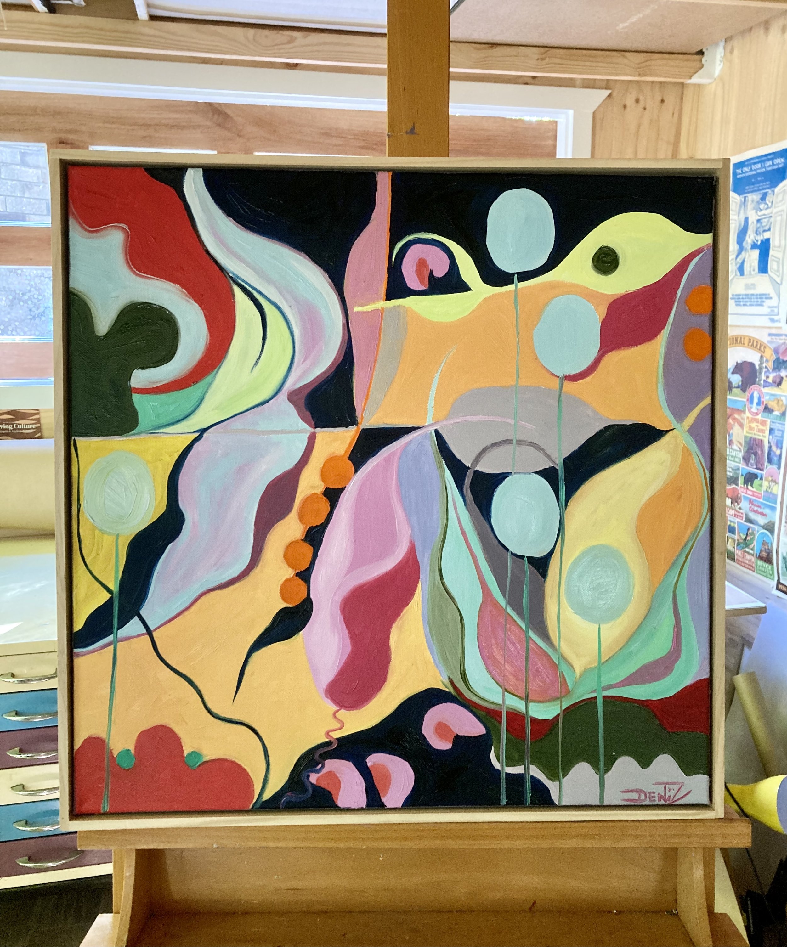 Seaside Whimsy.  500mm x 500mm Oiil on Canvas.