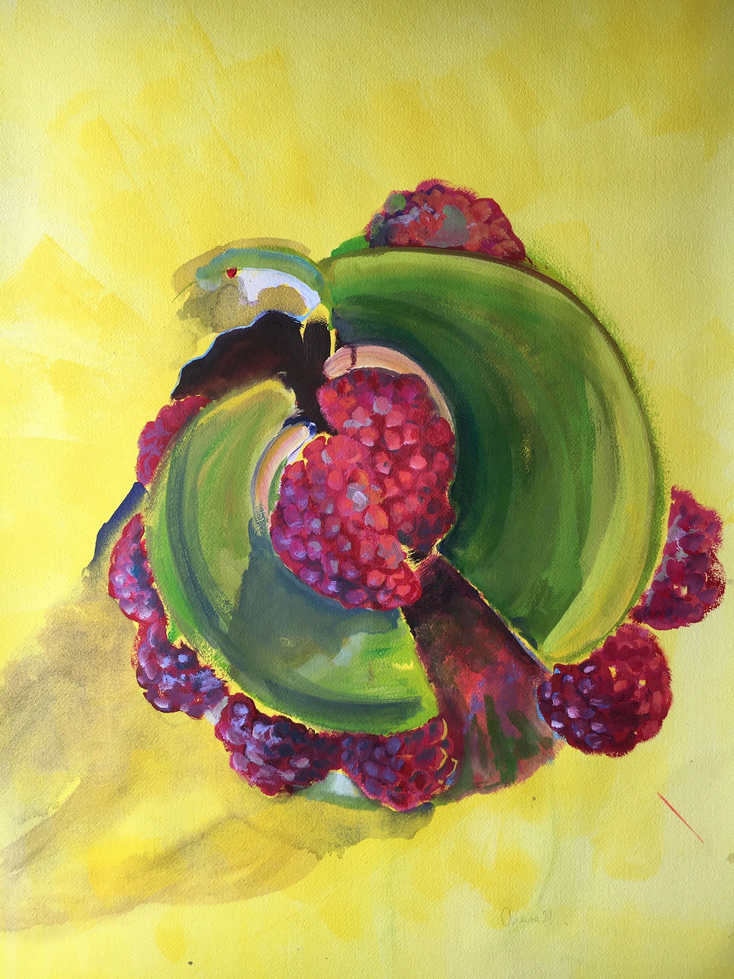Comme je m'en souviens, gouache et acrylique sur papier, 72 x 57 cm © Araso 2021