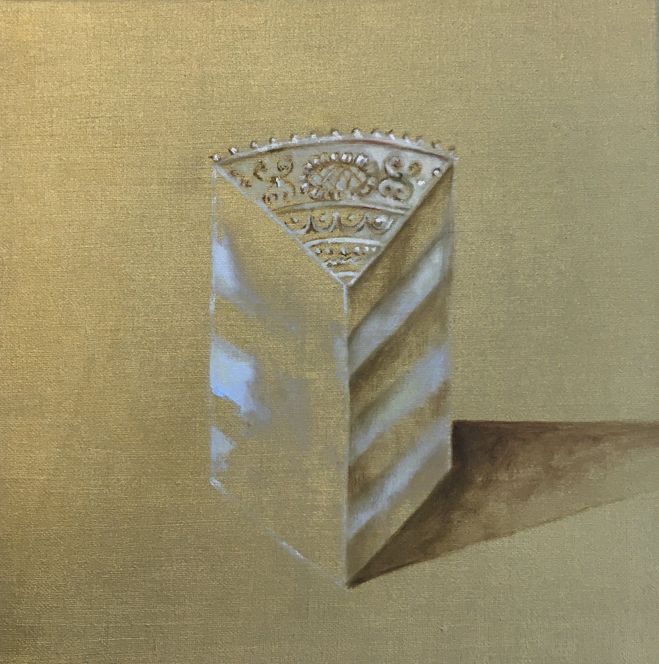 Fantôme, huile et pigment or sur toile, 30 x 30 cm, © Araso 2022