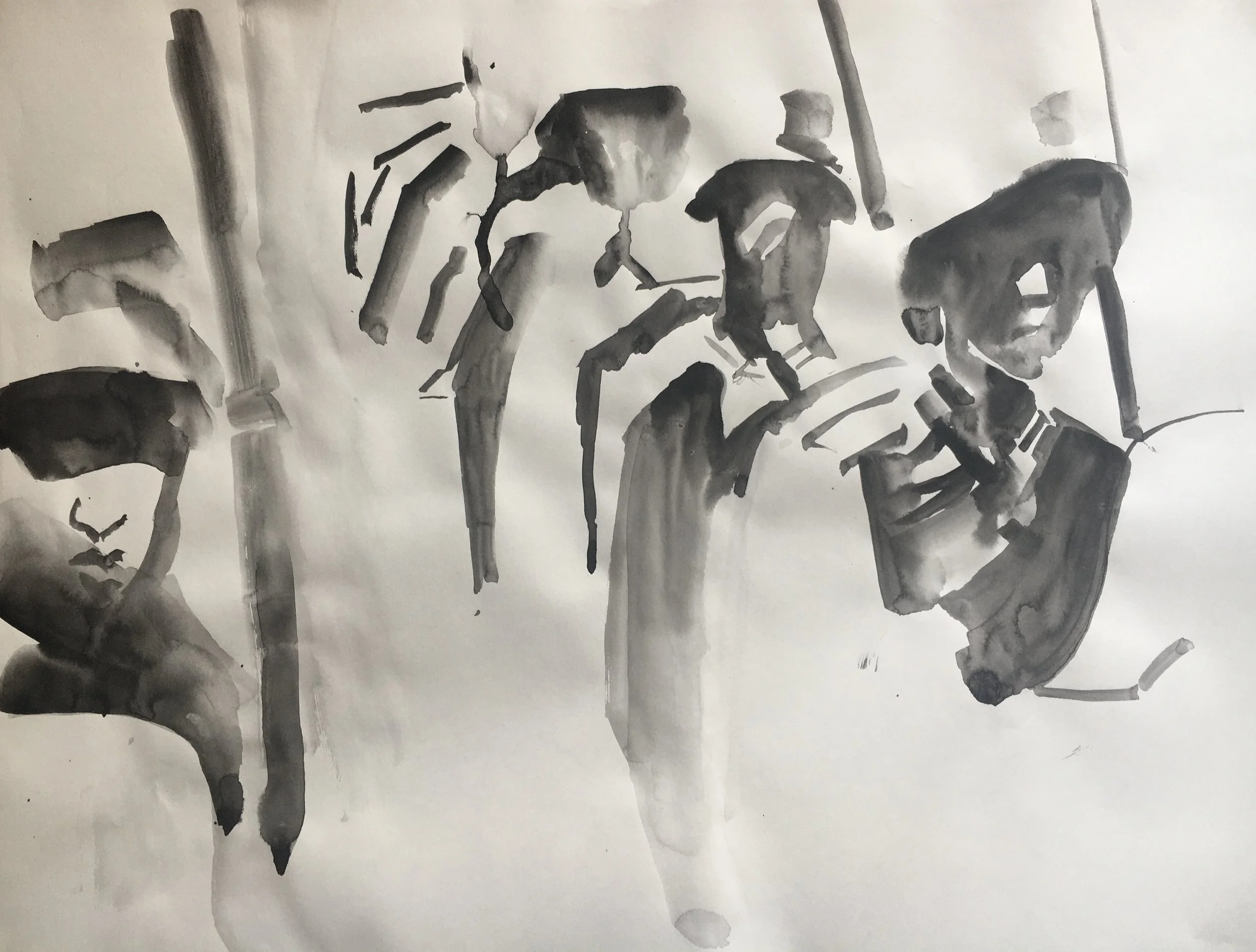 Soldats anonymes, circa 1942. Aquarelle sur papier bouffant 42 x 29,7 cm © Araso 2022 