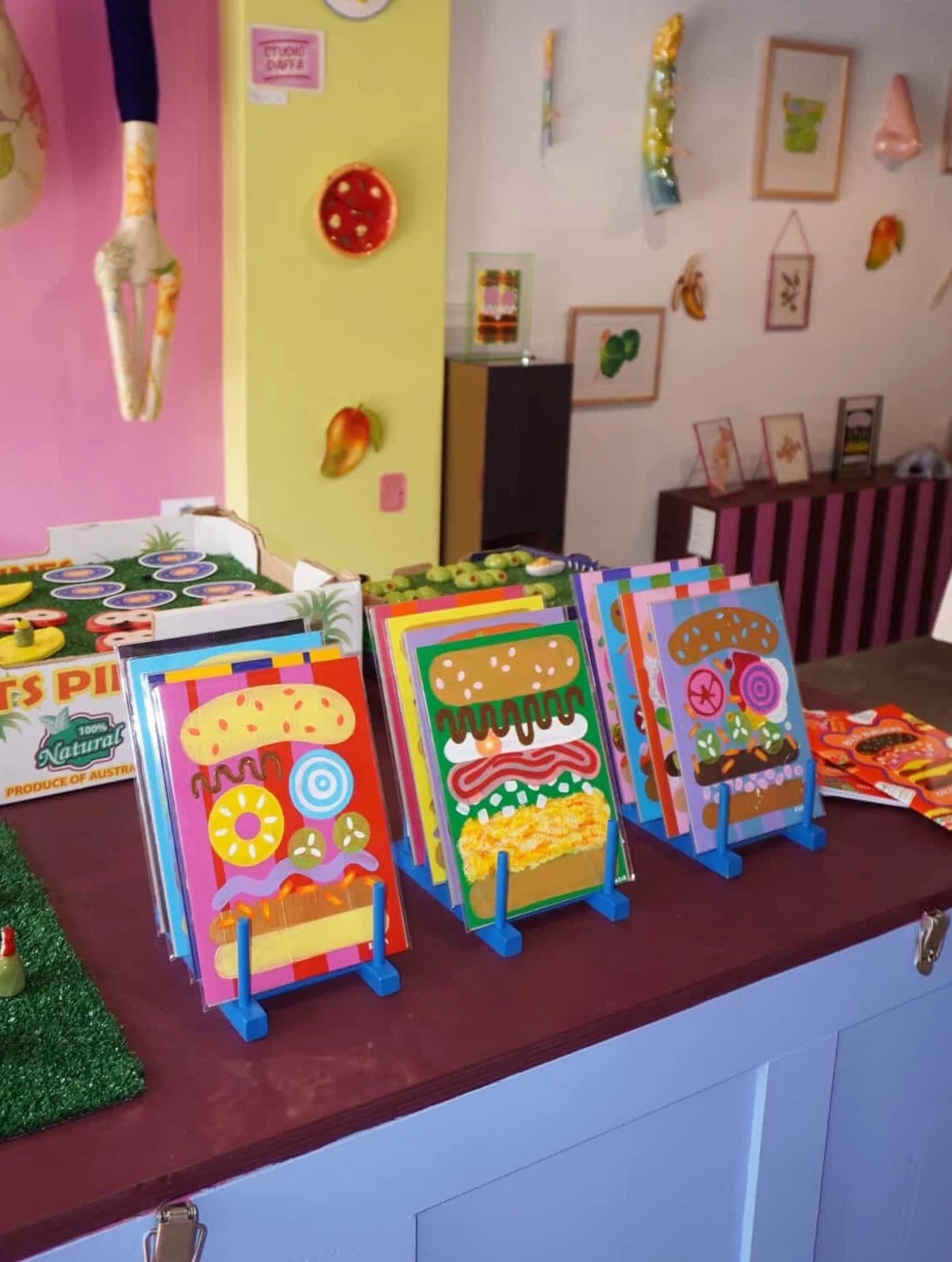 SYNDEY visit the Pop Up Art Grocery Store at @voluptuary_hq  in Marrickville! Open every day until eod Sunday March 29th. ✨New✨ A5 striped 2026 burgs and colouring book available. 🍔🛒