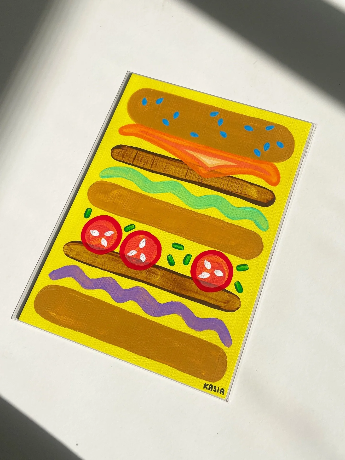 &lsquo;The Cheer&rsquo; A recently sold artwork from @voluptuary_hq &lsquo;s Fake Food Grocery Pop Up in Sydney last month! A bright but minimal in design piece that has alot a visual balance.