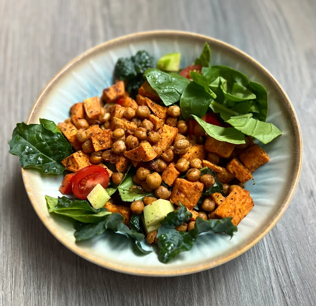 Roasted Sweet Potato and Chickpea Buddha Bowl