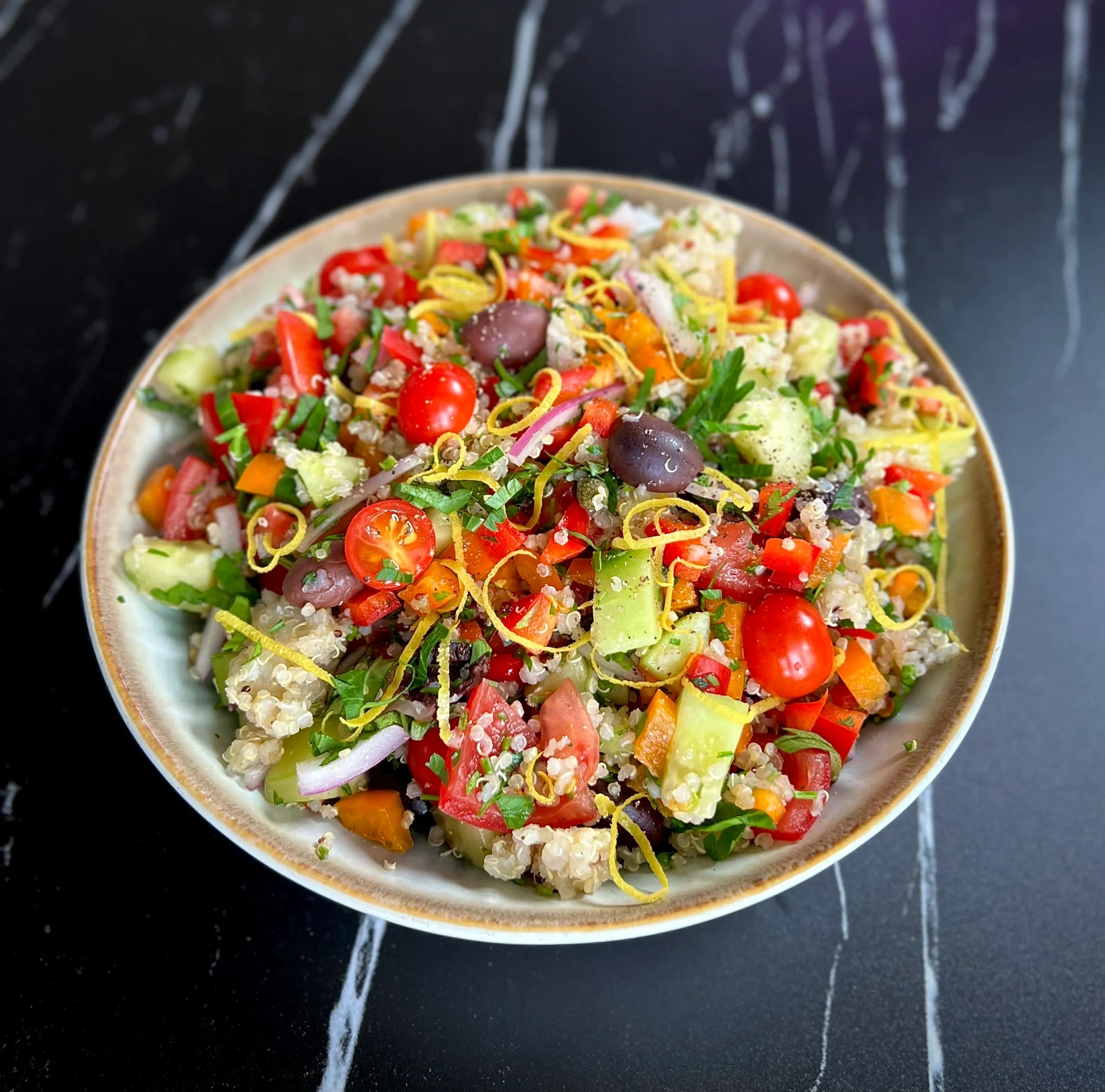 Greek Quinoa Salad with Lemon Herb Vinaigrette