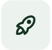 Line art icon of a rocket or spaceship