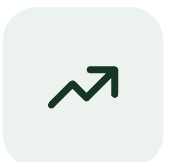 Graph icon showing upward trend with an arrow pointing up.