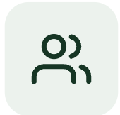 Icon of a person with a chat bubble