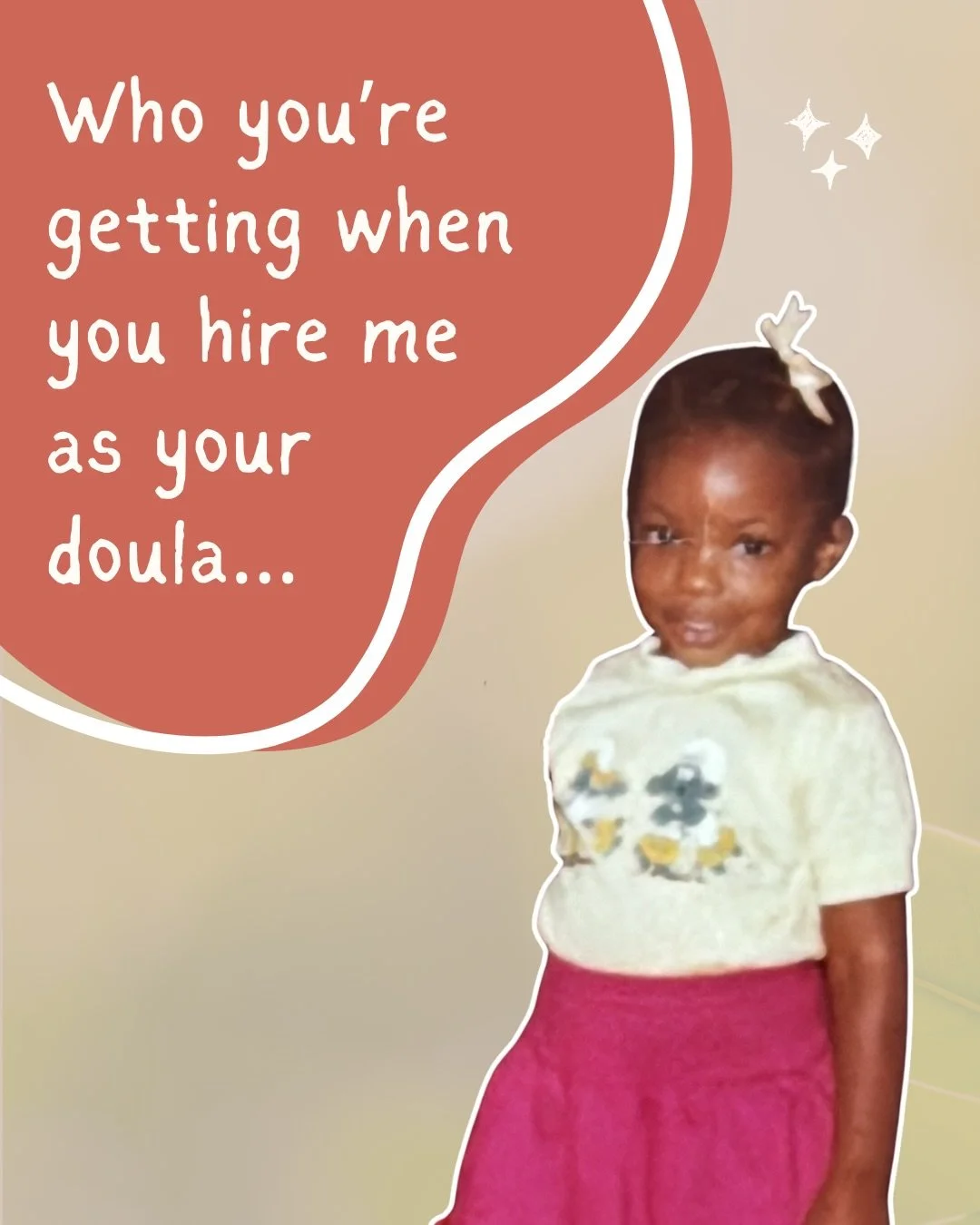 I&rsquo;m the one who shows up for you&hellip;but I&rsquo;m a better doula because they&rsquo;ve shown up for me! 

🤩Keep reading if you want to get to know the squad

💛4 year old Desiree: sassy, witty, inquisitive, creative and SUPER chatty, with 