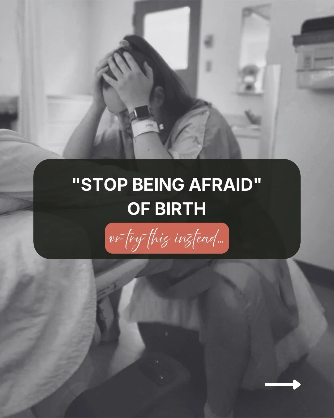 You can&rsquo;t just &ldquo;stop being afraid&rdquo; of birth...
But you can replace fear with something stronger!

Fear isn&rsquo;t released by willpower, it&rsquo;s released when something more grounded takes its place. 

So if you&rsquo;re trying 