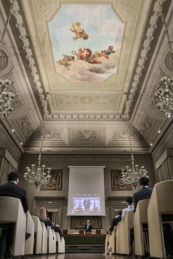 The Aula Magna during the opening remarks. Aula Magna, Rector's Office Building, 8 May 2025. Photo: Andrea Pecchioli / Fotoproject.