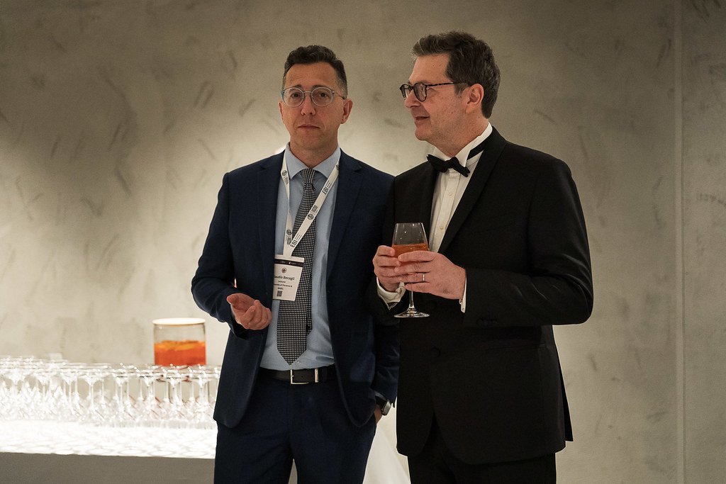 Filippo Zatti (BIC25 Chair) with Claudio Becagli (BABEL Council, University of Florence) at the conference gala evening. Florence, 9 May 2025. Photo: Serena Gallorini / Fotoproject.