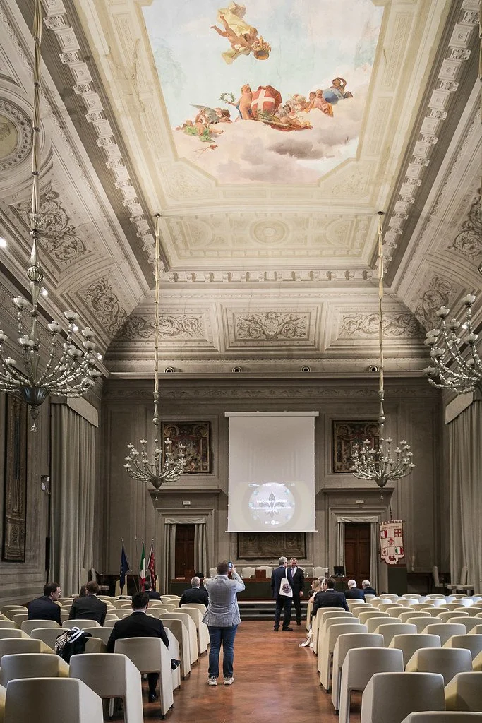 The Aula Magna of the Rector's Office Building before the conference began. Florence, 8 May 2025. Photo: Andrea Pecchioli / Fotoproject.