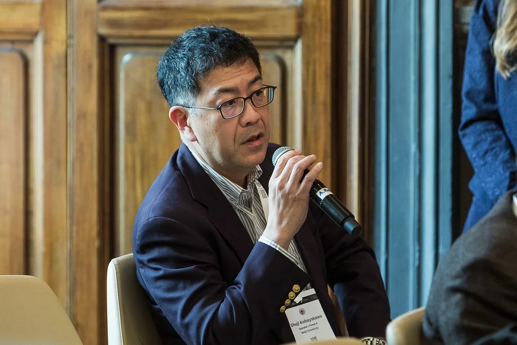 Shuji Kobayakawa (Meiji University) puts a question from the floor during the Q&A. Sala Rossa, Villa Ruspoli, 10 May 2025. Photo: Andrea Pecchioli / Fotoproject.
