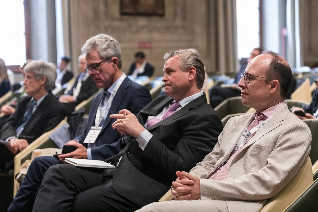 Sebastian Omlor, Dirk Zetzsche, Ross Buckley and Rolf H. Weber. Aula Magna, Rector's Office Building, 8 May 2025. Photo: Andrea Pecchioli / Fotoproject.