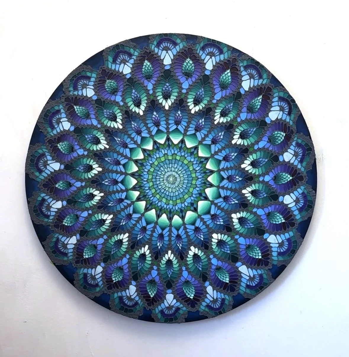 Blue Doily Mandala
2026
30" diameter
Oil and mixed media on canvas