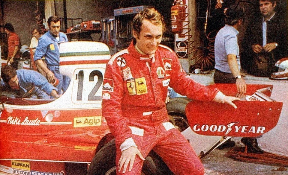 Team Ferrari: Niki Lauda am 10. September 1975