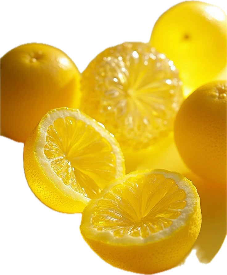 Citron coupé et entiers avec un fond noir.