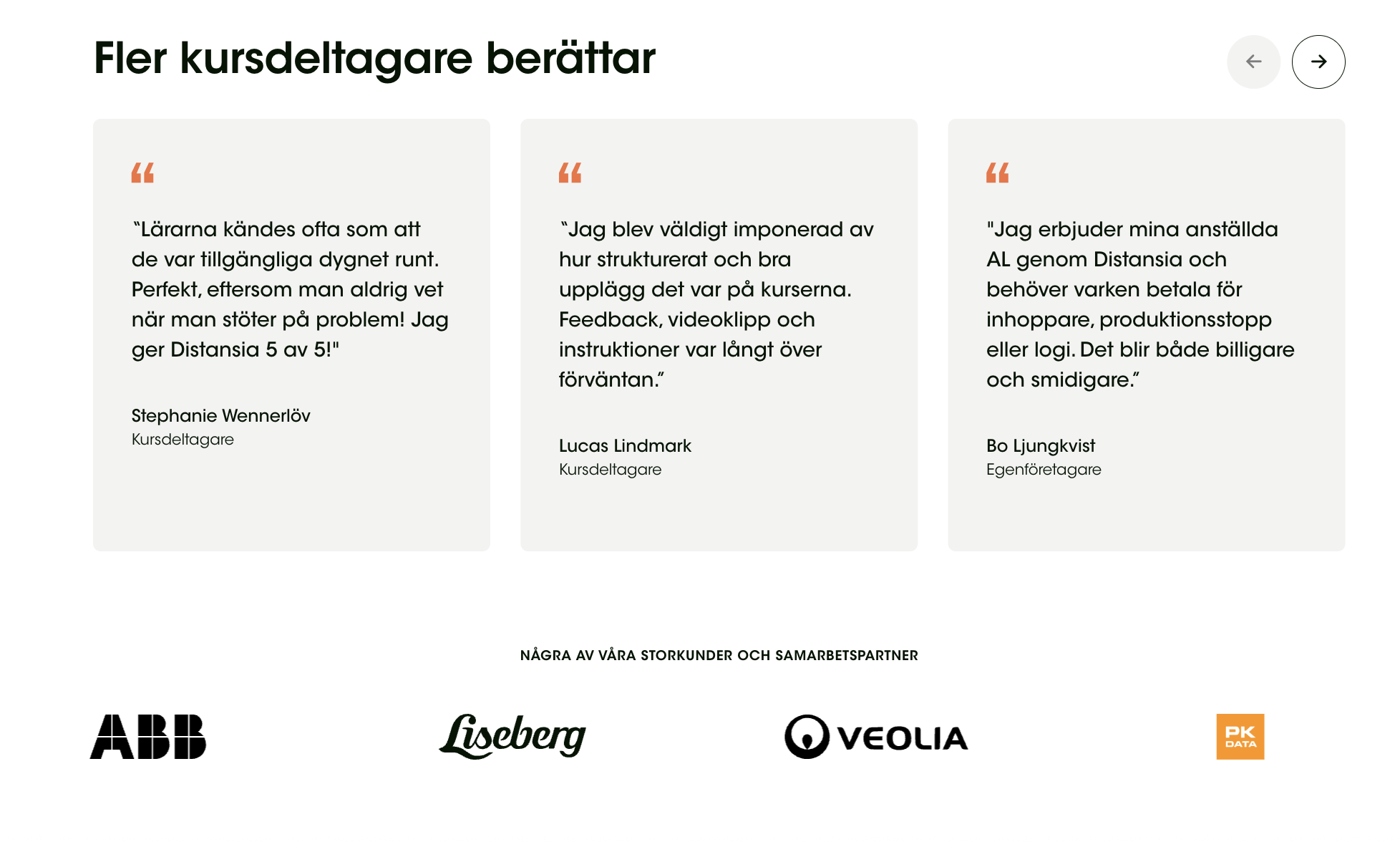 DISTANSIA Testimonials