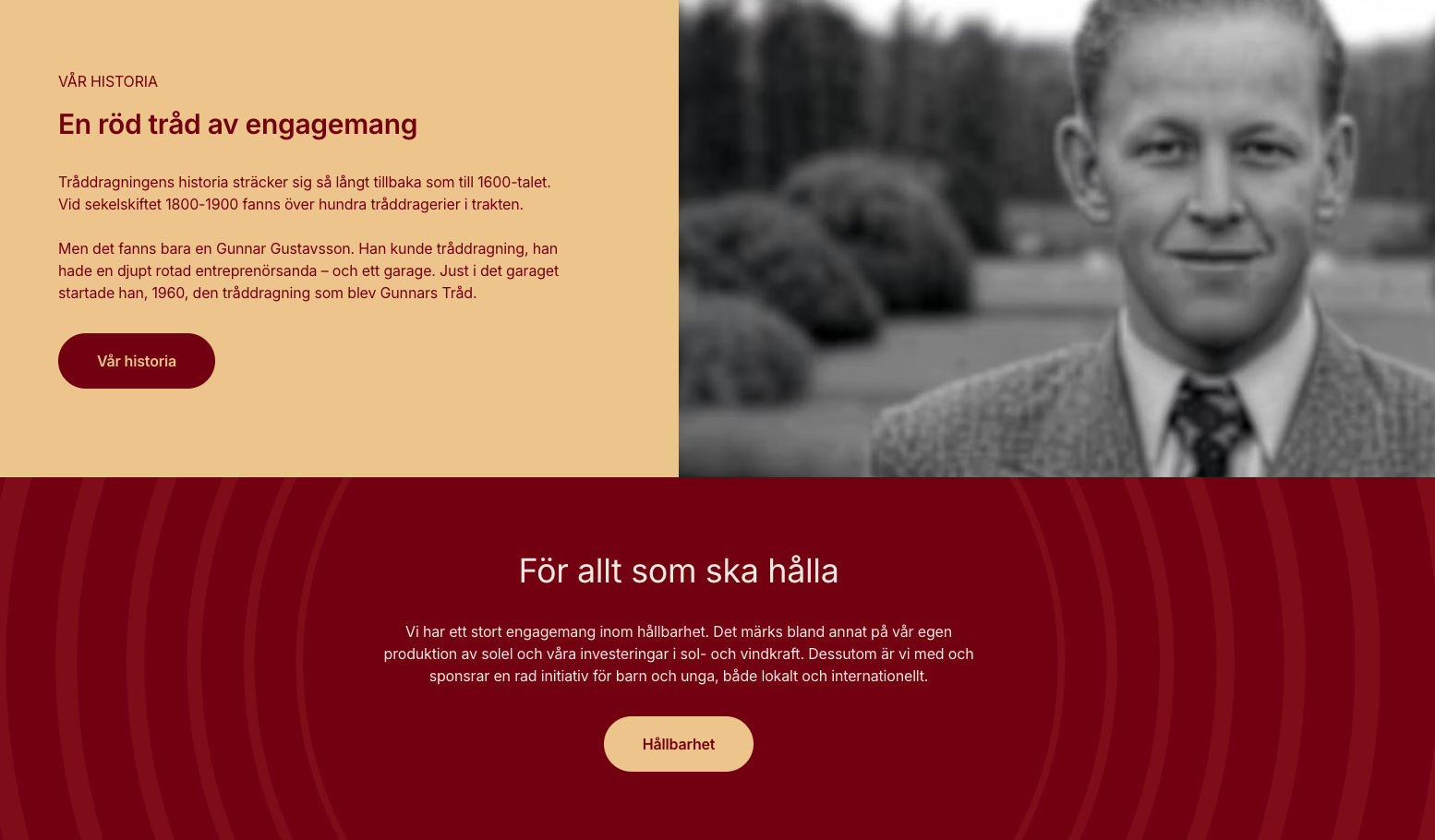 GUNNARS TRÅD Vår historia