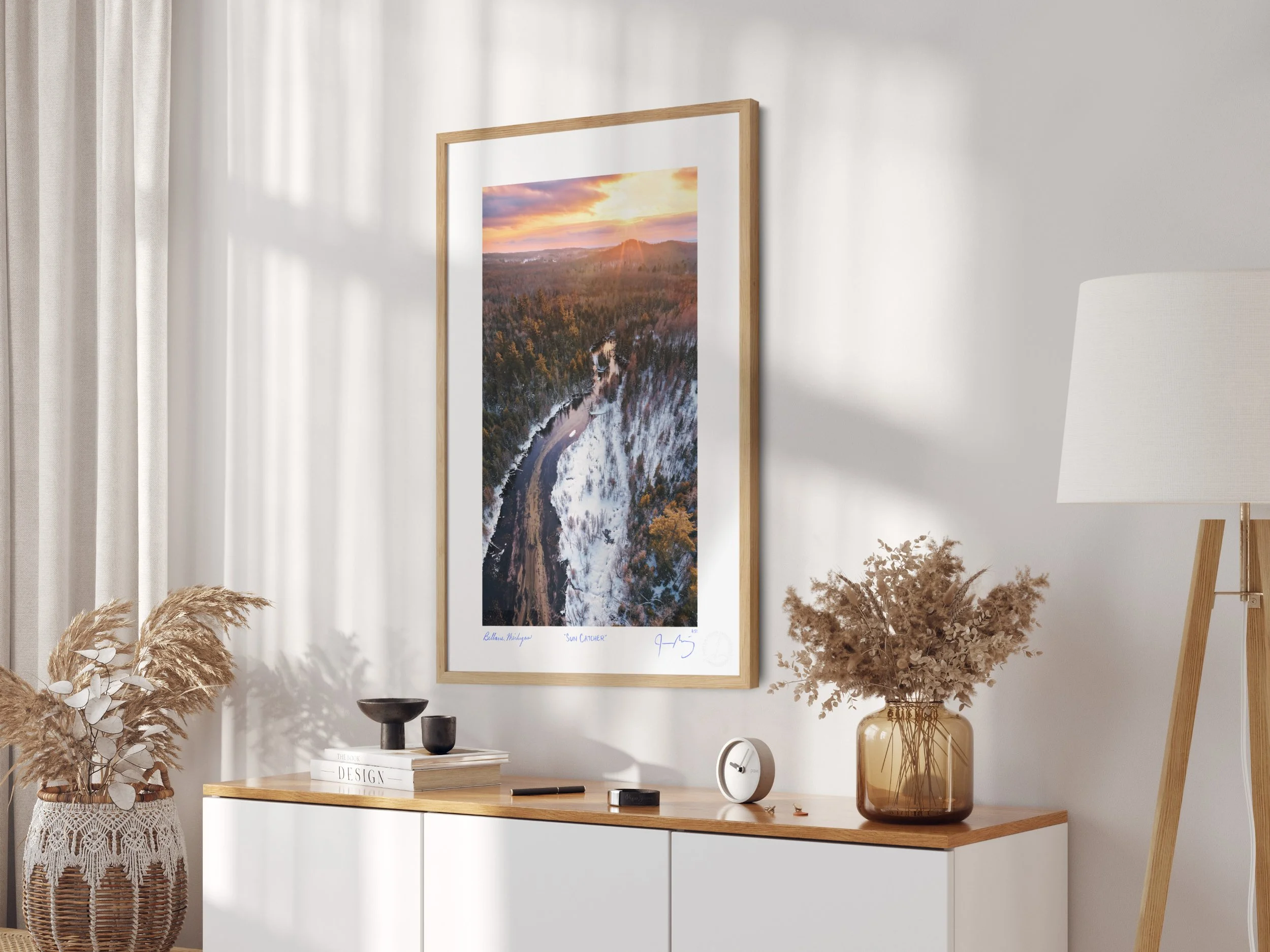 Sun Catcher - 17x25 framed - James Manning Photography - Cedar River Drone Photo.jpg