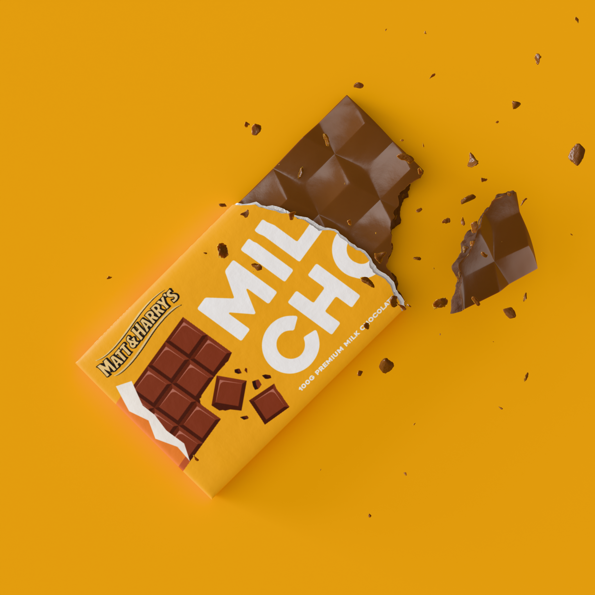 Matt and Harry's Milk Chocolate 100g bar