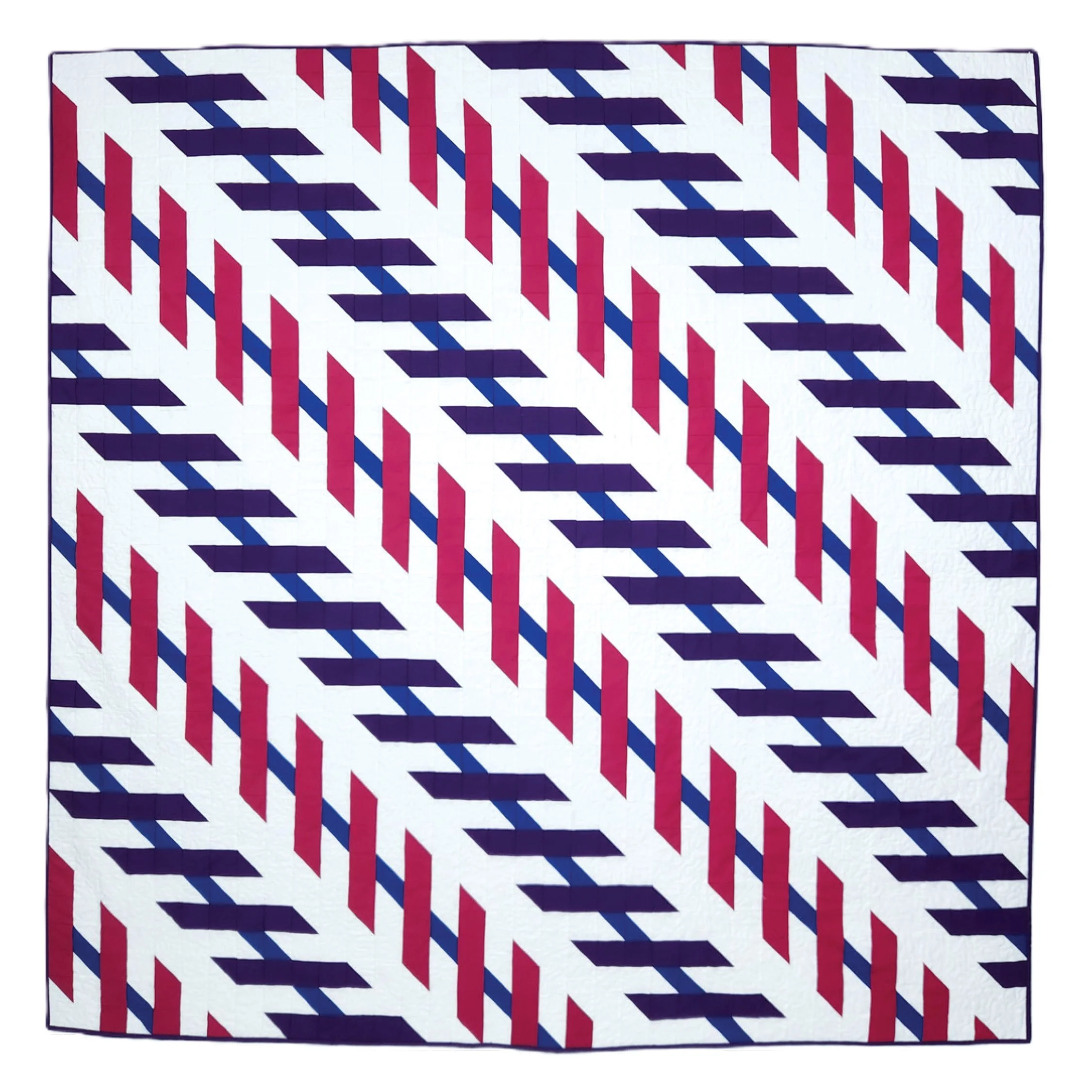 Modern Zollner optical illusion quilt