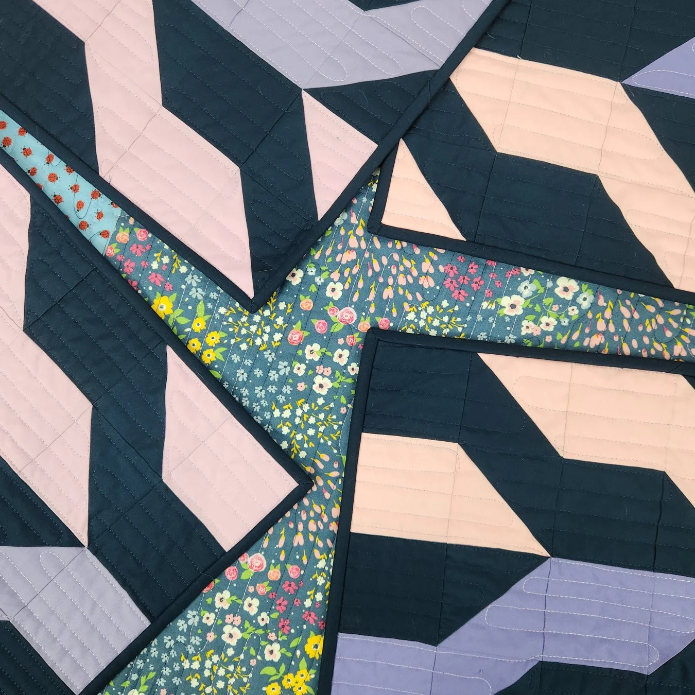 Halfway Up the Uphill: Shifting Lines and Quilt #25