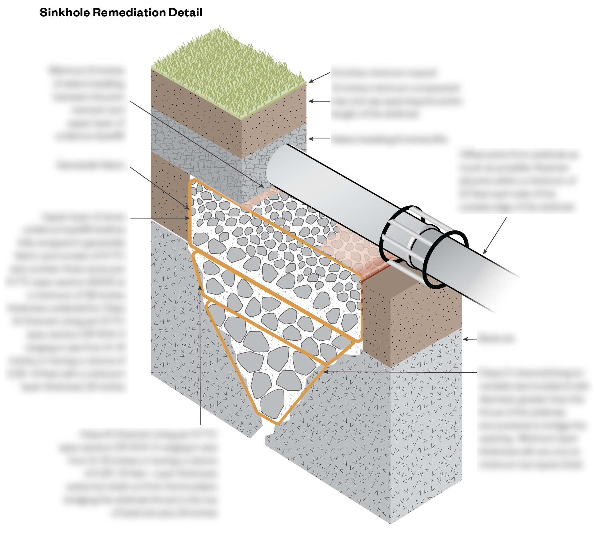 isometric with pipe, rocks, grass