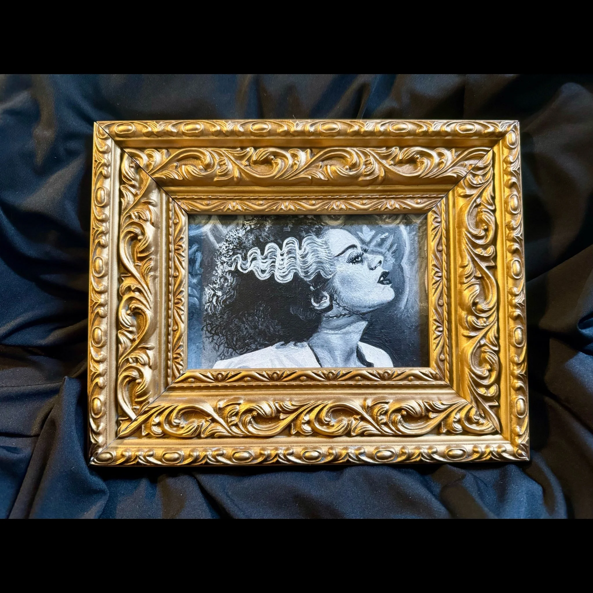 Bride of Frankenstein 3x5" in gold frame Signature Piece