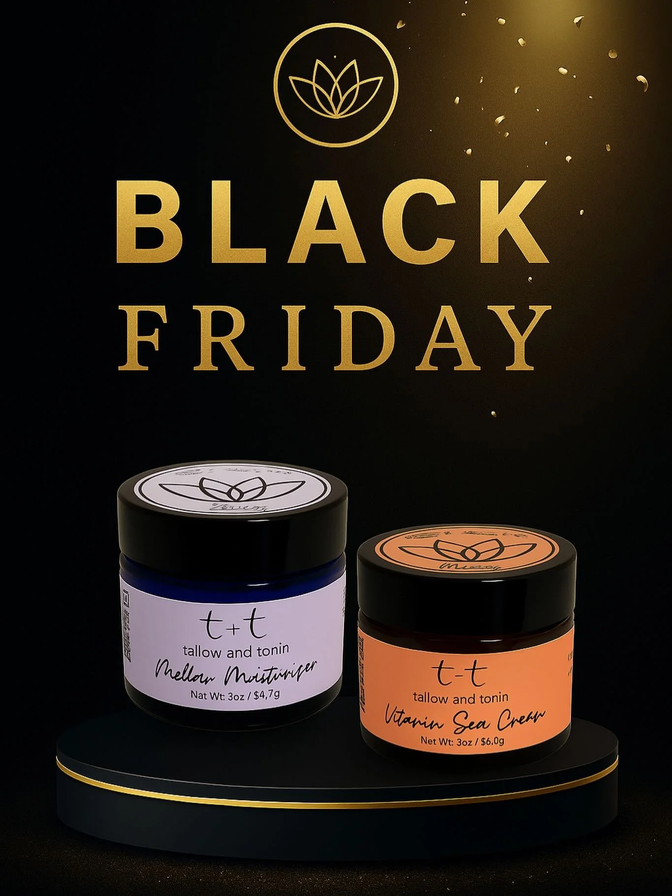 It&rsquo;s here! 🖤🤩
Black Friday through Cyber Monday 
-our biggest sale of the year-

Save on your winter skin staples:
✨ Day + Night Duo $7 off
✨ The Tallow Routine $10 off 
✨ Individual Tallow Jars $5 off
✨ Free shipping on 3+ jars

Thank you fo