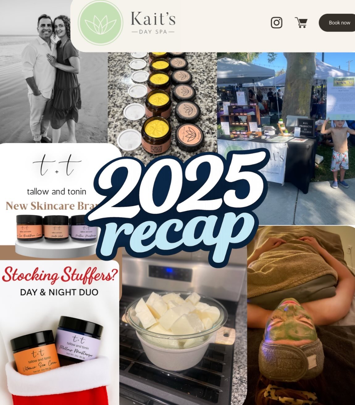 2025 Recap ✨ 
This year held so much growth, creativity, and gratitude 
From holding mini facial parties, to launching @tallowandtonin skincare, to long farmer&rsquo;s market nights, late-night batching, adding a website, and doing brows- we&rsquo;re
