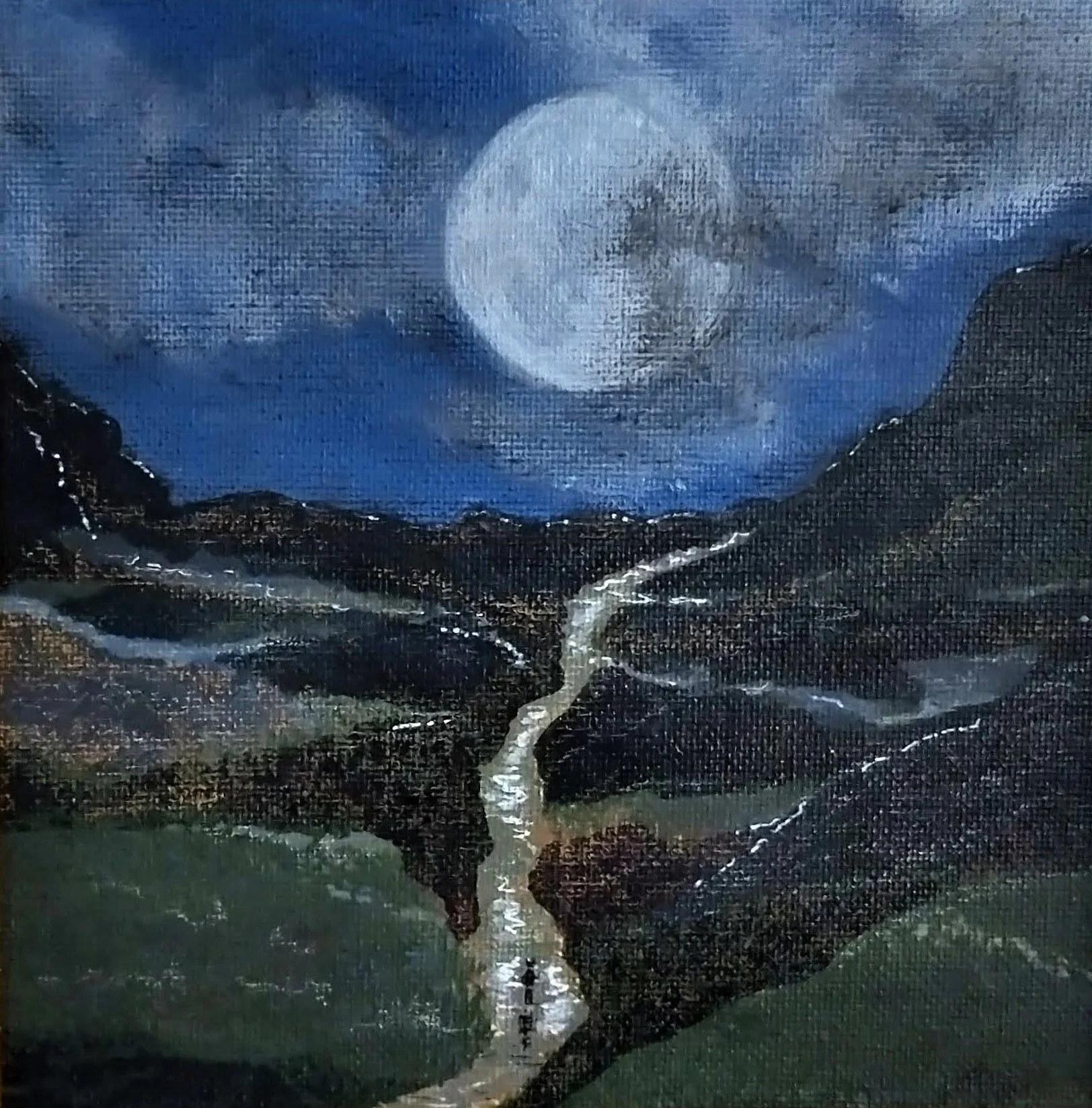 Moon Path - framed painting