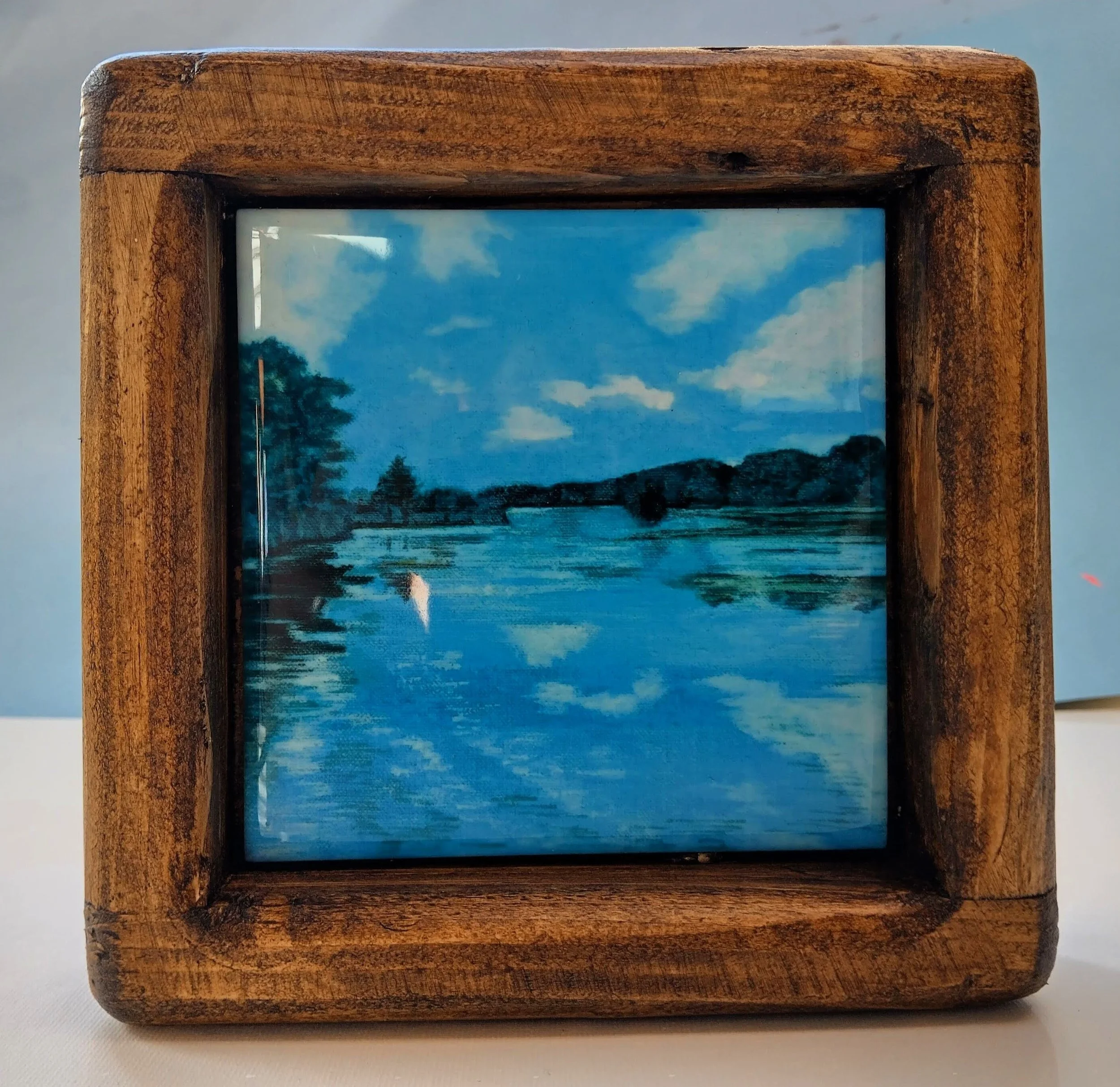 Ceramic Tile Art in a Reclaimed Wooden Frame - Choice of 3 designs