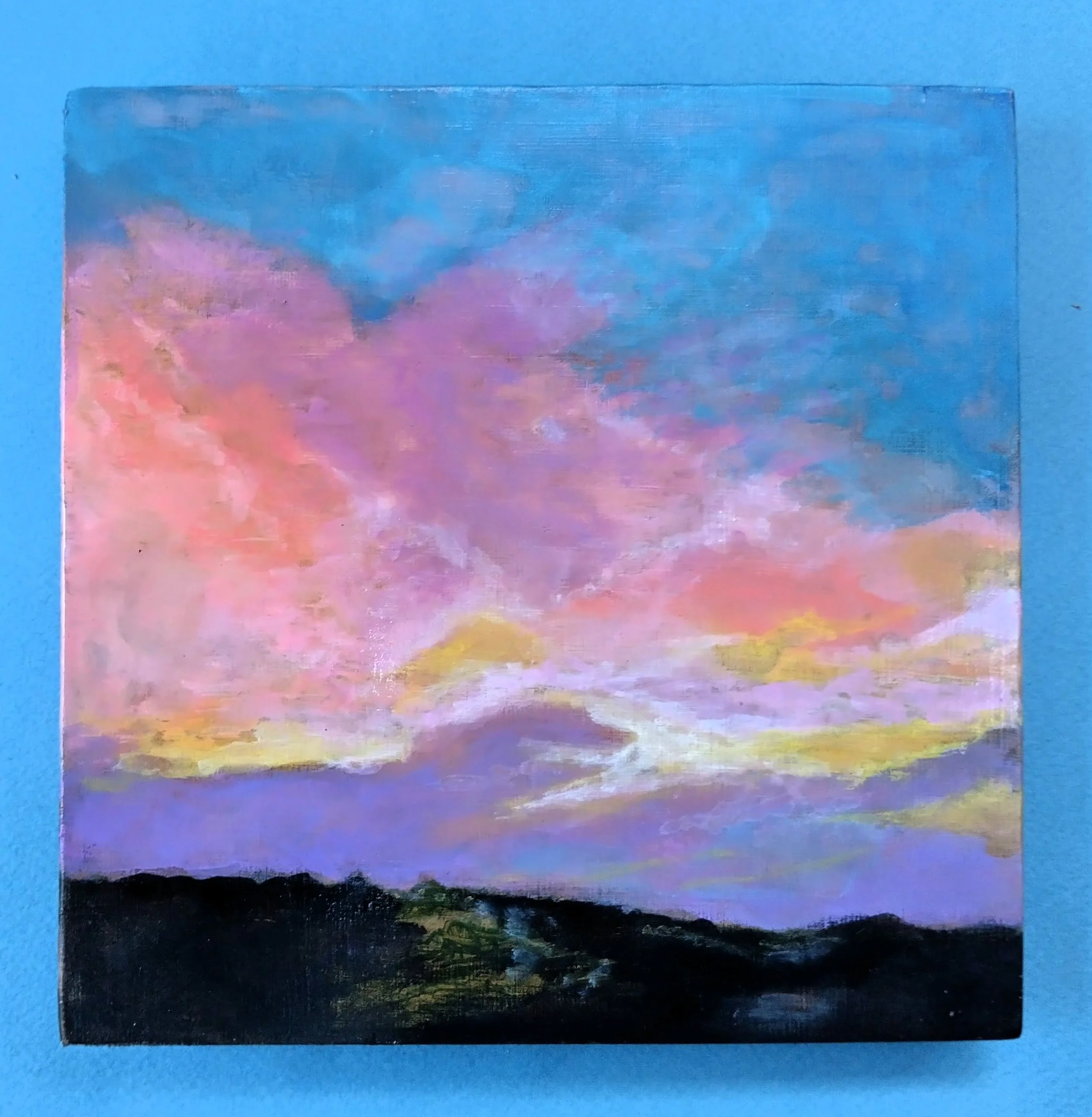 Sky Fire - Unframed small painting with stand